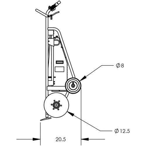 Powered Drum Hand Truck with Pneumatic Wheels Superchem Industries