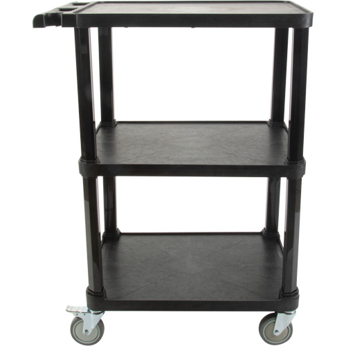 Utility Cart with Flat Shelf, 3 Tiers, 18-1/8" x 37-3/8" x 27-3/4", 330 lbs. Capacity Superchem Industries