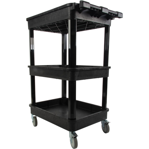 Chariot utilitaire avec tablette &agrave; bordure profonde, 3 tiers, 19" x 39-1/2" x 28-1/4", Capacit&eacute; 330 lb Superchem Industries