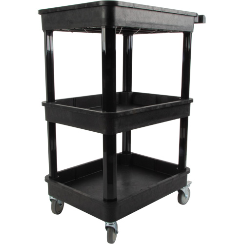 Chariot utilitaire avec tablette &agrave; bordure profonde, 3 tiers, 19" x 39-1/2" x 28-1/4", Capacit&eacute; 330 lb Superchem Industries