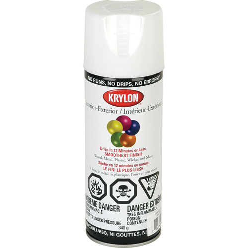 Laque industrielle Acryli-Quik, Blanc, Semi-brillant, 12 oz, Canette a&eacute;rosol Superchem Industries