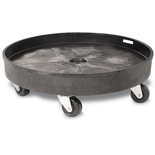 Waste Container Dolly, Polyethylene, Black Superchem Industries