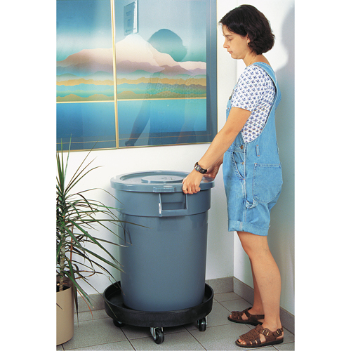 Waste Container Dolly, Polyethylene, Black Superchem Industries
