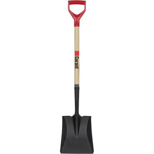 Square Point Shovel, Wood, Tempered Steel Blade, D-Grip Handle, 43-1/2" Long Superchem Industries