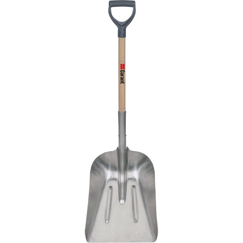 #8 Grain Scoop Shovel, Wood, Aluminum Blade, D-Grip Handle, 29" Length Superchem Industries