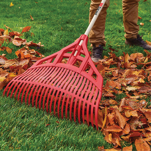 Leaf Rake, 24" Blade, Wood Handle, Plastic Blade Superchem Industries
