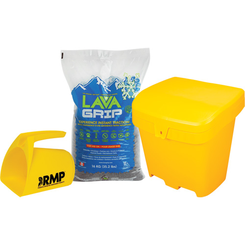 LavaGrip Traction-Aid Kit with 77 Bags, Container Size 35.3 lbs. (16 kg), Bag Superchem Industries
