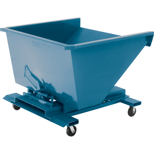Self-Dumping Hopper, Steel, 1/2 cu.yd., Blue Superchem Industries