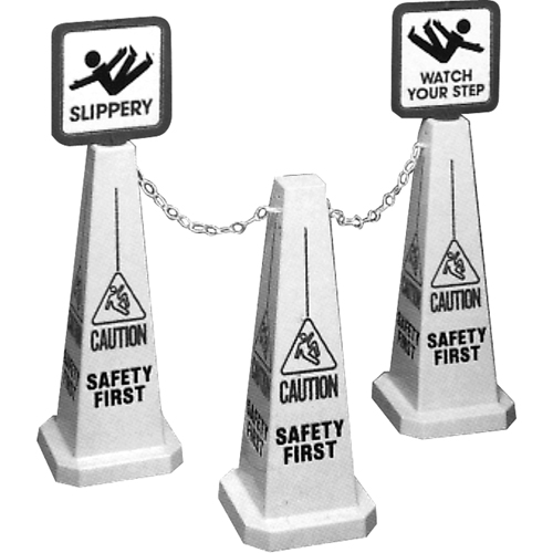 "Caution" Lamba Traffic Cones, English with Pictogram Superchem Industries