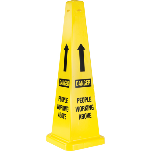 "People Working Above" Traffic Cones, English with Pictogram Superchem Industries