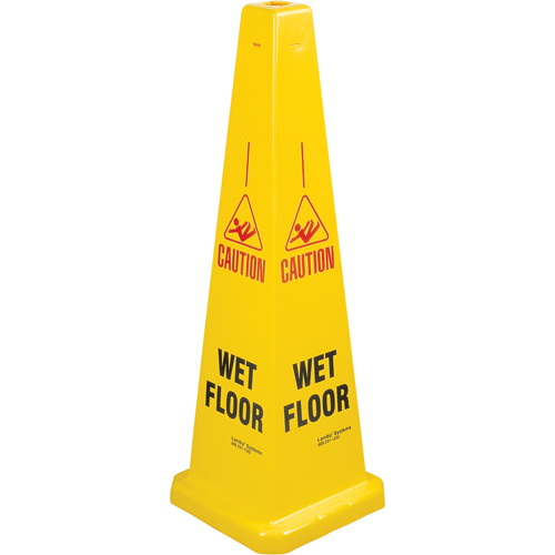 "Wet Floor" Lamba Traffic Cones, English with Pictogram Superchem Industries