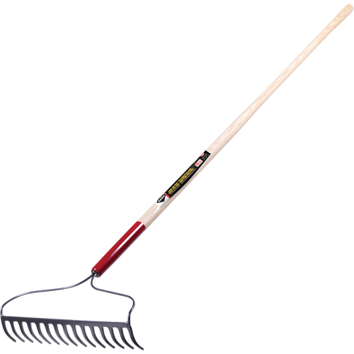 Pro Bow Rake, Wood Handle, 60" L, 16" Blade, 15 Tines Superchem Industries