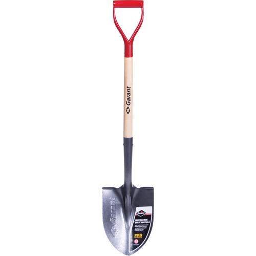 Pro Round Point Shovel, Tempered Steel Blade, Wood, D-Grip Handle Superchem Industries