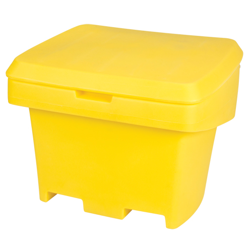 Heavy-Duty Outdoor Salt and Sand Storage Container, 30" x 24" x 24", 5.5 cu. Ft., Yellow Superchem Industries