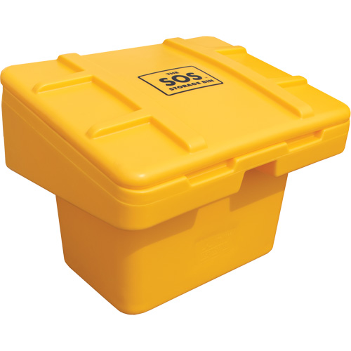 Salt Sand Container SOS, With Hasp, 30" x 24" x 24", 5.5 cu. Ft., Yellow Superchem Industries