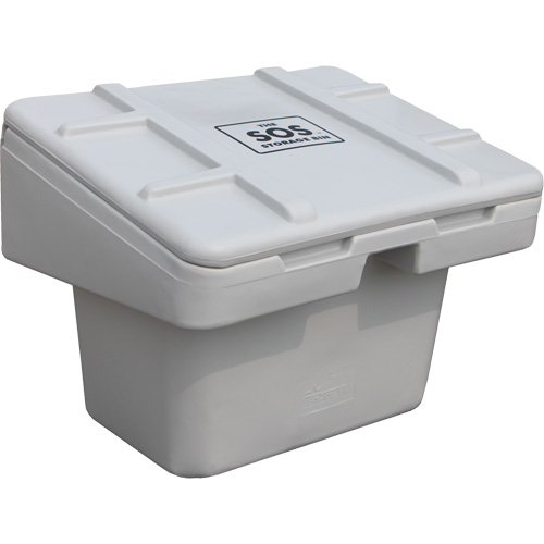 Salt Sand Container SOS, With Hasp, 30" x 24" x 24", 5.5 cu. Ft., Grey Superchem Industries