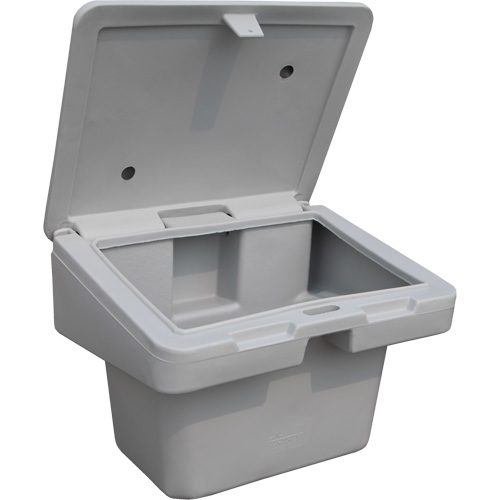 Salt Sand Container SOS, With Hasp, 30" x 24" x 24", 5.5 cu. Ft., Grey Superchem Industries