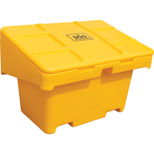 Contenants pour sel & sable SOS, Avec Moraillon, 42" x 29" x 30", 11 pi³, Jaune Superchem Industries