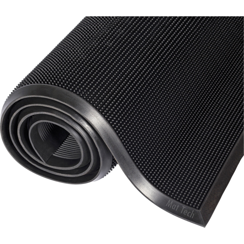 Tapis Mat-A-Dor, Caoutchouc, Grattoir Type, Motif Style pointe de doigt, 2' x 2-2/3', Noir Superchem Industries