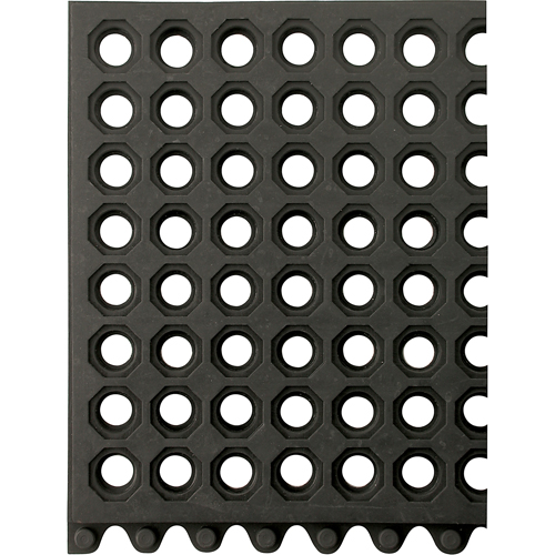 Tapis 24/Seven, Caoutchouc, 3' la c, 3' lo, 5/8" &eacute;paisseur, Noir Superchem Industries