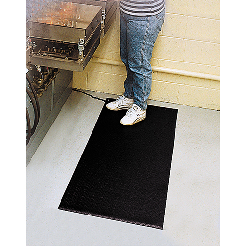 Tapis Comfort-King antistatique, 3' la x 60' lo x 3/8" &eacute;p, Rugueux, Gris Superchem Industries