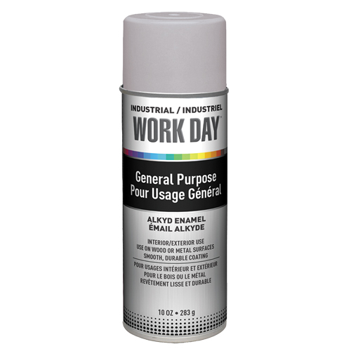 Peinture industrielle Work Day, Gris, Tr&egrave;s mat, 10 oz, Canette a&eacute;rosol Superchem Industries