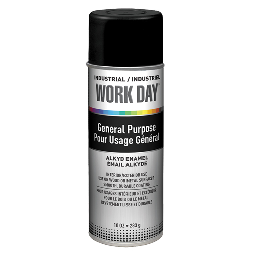 Industrial Work Day Paint, Black, Very Flat, 10 oz., Aerosol Can Superchem Industries