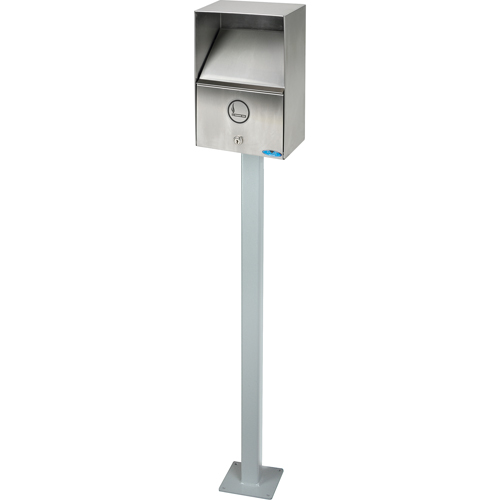 Smoking Receptacles, Wall-Mount, Stainless Steel, 3.3 Litres Capacity, 13-1/2" Height Superchem Industries