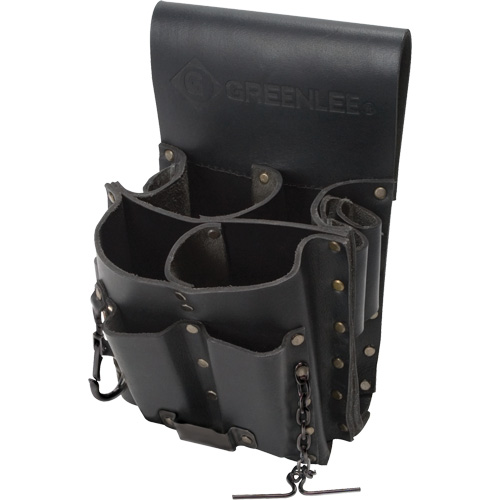 Tool Belt Pouch, Multiple Tool Holder, Leather, 8 Pockets Superchem Industries