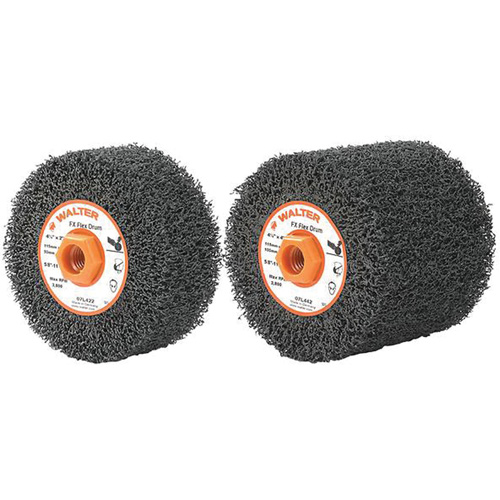 FX Flex Drum, 4-1/4" Dia. x 2" W, 5/8"-11 Arbor, Flex Coarse Grit Superchem Industries