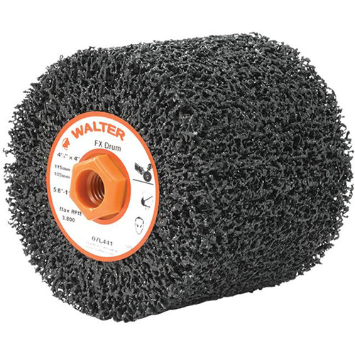 FX Reversible Drum, 4-1/2" Dia., 4" W, 5/8"-11 Arbor, Coarse Grit Superchem Industries