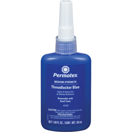 Adh&eacute;sif frein-filet &agrave; adh&eacute;rence amovible, Bleu, Moyen, 50 ml, Bouteille Superchem Industries