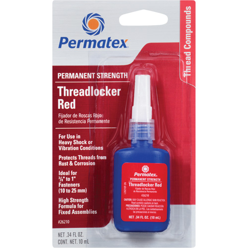 Threadlocker, Red, High, 10 ml, Bottle Superchem Industries