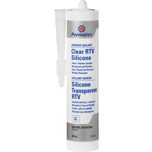 Scellant adh&eacute;sif RTV transparent, 300 ml, Cartouche, Transparent Superchem Industries