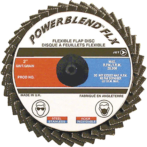 Disque &agrave; lamelles &agrave; rouler Powerblend FLX, 3" x Grain 120, Alumine de zirconium Superchem Industries