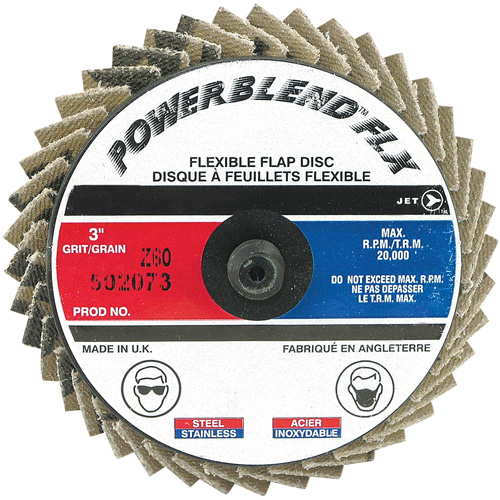 Powerblend FLX Roll-On Flap Disc, 3" x 60 Grit, Zirconia Alumina Superchem Industries