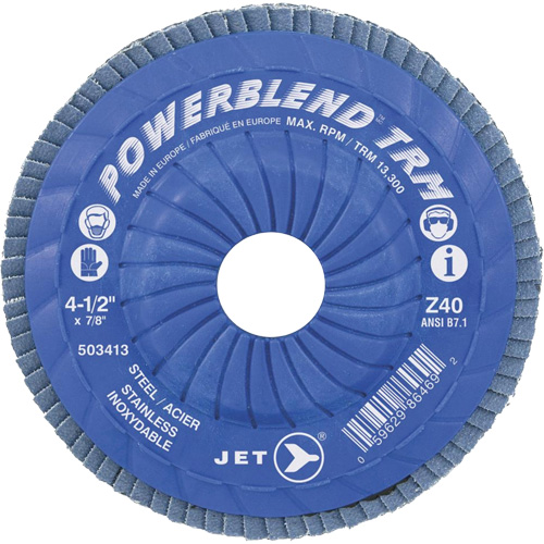 POWERBLEND TRM Trimmable Flap Disc, 5" x 7/8", Type 29, Z60 Grit, Zirconia Alumina Superchem Industries
