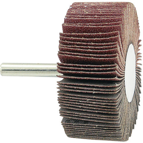 Mounted Flapwheel, 80 Grit, 2-1/2" x 1" x 1/4" Superchem Industries