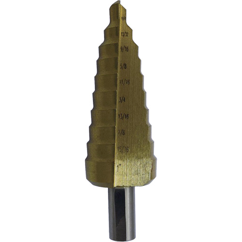 Foret &eacute;tag&eacute; M35 de premi&egrave;re qualit&eacute; JET-KUT Super, 3/16" - 1/2", Incr&eacute;ments de 1/16", Acier rapide Superchem Industries