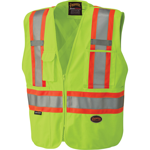 6936 5-Point Tear-Away Safety Vest, High Visibility Lime-Yellow, 2X-Large, Polyester Superchem Industries