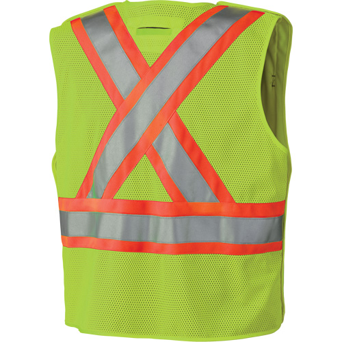 6936 5-Point Tear-Away Safety Vest, High Visibility Lime-Yellow, 2X-Large, Polyester Superchem Industries