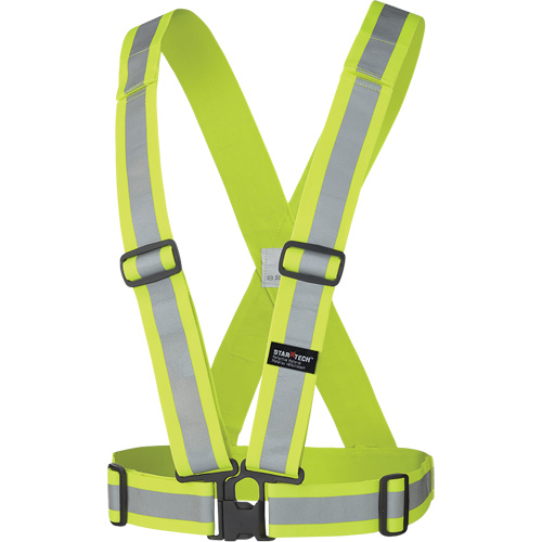 5592 Harnais de s&eacute;curit&eacute; &eacute;lastique, Jaune lime haute visibilit&eacute;, Couleur r&eacute;fl&eacute;chissante Argent, Taille unique Superchem Industries