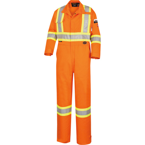 5555 Combinaison de s&eacute;curit&eacute; &agrave; haute visibilit&eacute; ignifuge et anti-arcs &eacute;lectriques, Taille 36, Orange haute visibilit&eacute;, 11 cal/cm² Superchem Industries
