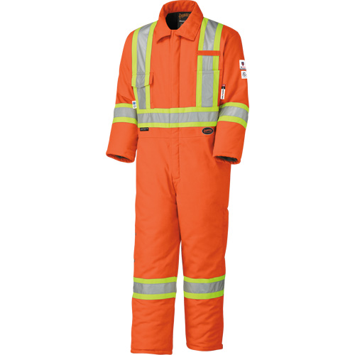 5532A Combinaison de s&eacute;curit&eacute; &agrave; haute visibilit&eacute; ignifuge et anti-arcs &eacute;lectriques, Taille 2T-Grand, Orange haute visibilit&eacute;, 58 cal/cm² Superchem Industries