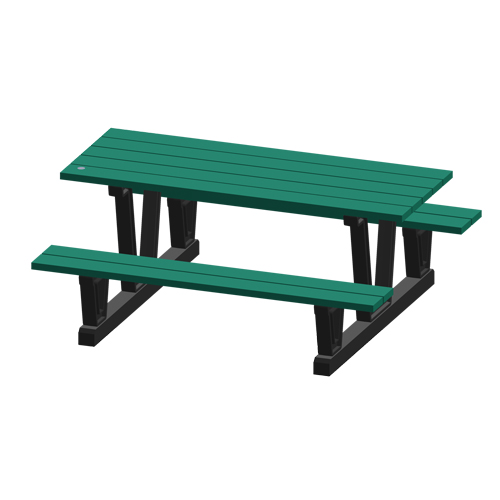 Tables de pique-nique d'ext&eacute;rieur en plastique recycl&eacute;, 72" lo x 60-5/16" la, Vert Superchem Industries