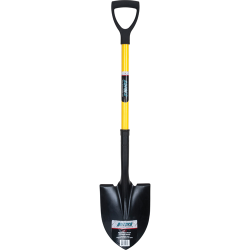 Round Point Shovels, Tempered Steel Blade, Fibreglass, D-Grip Handle Superchem Industries