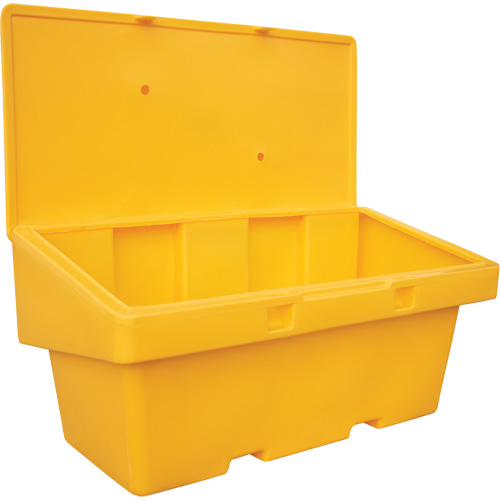 Contenants pour sel & sable SOS, Avec Moraillon, 72" x 36" x 36", 36 pi³, Jaune Superchem Industries