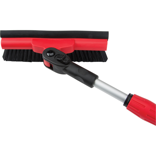 Snow Brush With Pivot Head, Telescopic, Rubber Squeegee Blade, 52" Long, Black/Red Superchem Industries