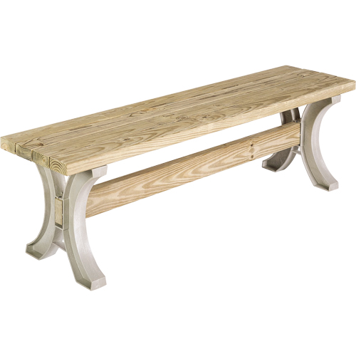 Basics&reg; Picnic Table Bench, Plastic, 96" L x 15" W x 17" H, Sand Superchem Industries