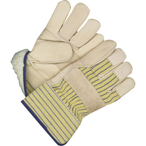 Classic Fitter Gloves with Patch Palm, One Size, Grain Cowhide Palm, Acrylic-Pile Inner Lining Superchem Industries